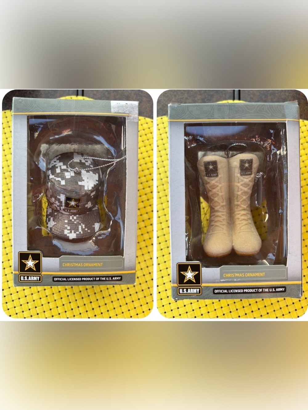 U.S. Army themed Christmas Ornaments by Kurt Adler- New